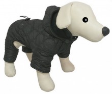 Комбинезон стеганый черный с капюшоном и флисовой подкладкой для собак, 20см, нейлон (5615120)