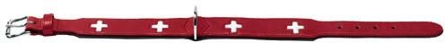 Hunter ошейник для собак Swiss 60 (47-54 см) кожа красный/черный