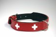 Hunter ошейник для собак Swiss 60 (47-54 см) кожа красный/черный купить