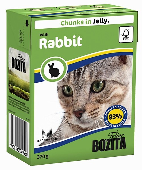 Bozita With Rabbit/ Кусочки с кроликом в желе  для кошек  370г купить