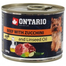 Ontario консервы для собак: говядина и цуккини, ONTARIO Mini Beef, Zuchini, Dandelion and linseed oil