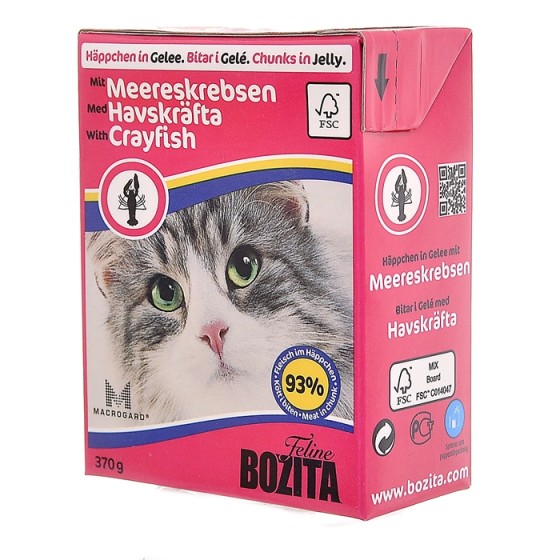 Bozita With Crayfish/ Кусочки в желе для кошек с лангустом  370г купить