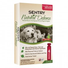 SENTRY Natural Defense Капли 4 штуки для собак и щенков (от 18кг) от блох и клещей