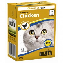 Bozita With Minced Chicken/ Кусочки с рубленной курицей  в желе для кошек 370г