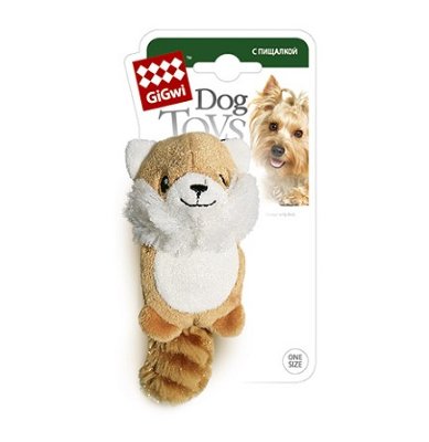 GiGwi Игрушка для собак Лисичка с 2-мя пищалками 9 см