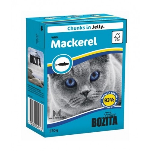 Bozita With Mackerel/ Кусочки со скумбрией в желе для кошек 370г купить