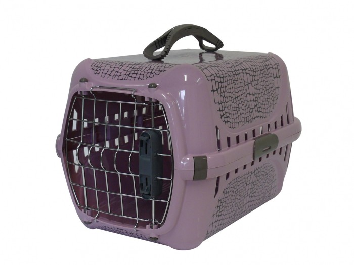 Переноска Trendy "Дикий Мир" с металлической дверцей, 49.4x32.2x30.4 см, розовая  