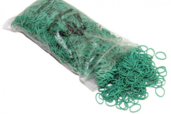 Lainee Wrapping Bands/резинки для папильоток (бирюзовые) 1000шт 