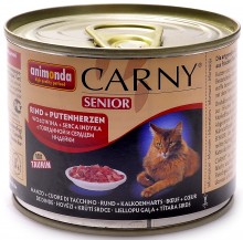 Animonda Carny Senior/ Консервы для кошек старше 7 лет  с говядиной и сердцем индейки 200г