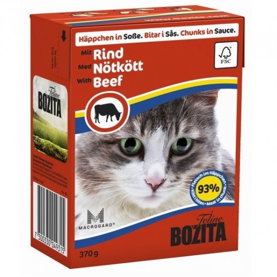 Bozita in Sauce With Beef / Кусочки с говядиной в соусе для кошек 370г купить