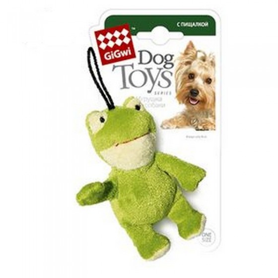 GiGwi Игрушка для собак Лягушка с пищалкой 10 см купить