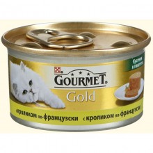 Gourmet кусочки в паштете для кошек с кроликом по-французски, Gold