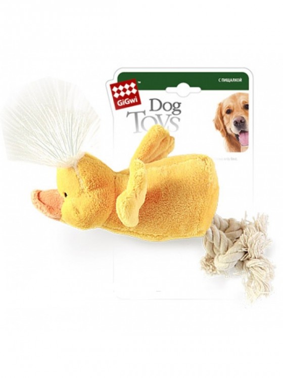 GiGwi Игрушка для собак Утка с пищалкой, 15 см купить