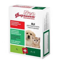"Фармавит NEO" А D3 Е витамины для кошек, котят, собак, щенков, 90 таб.