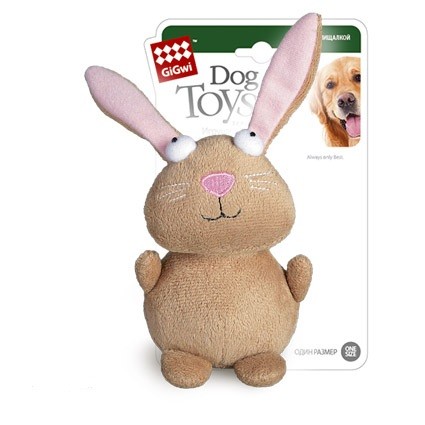 GiGwi Игрушка для собак Кролик с пищалкой 16см купить