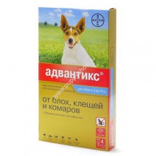 Advantix Gold 100/ Адвантикс Голд 100  капли на холку для защиты собак от клещей, блох и комаров 1 пипетка (4-10 кг)