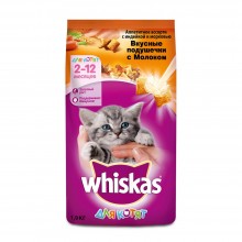Корм Whiskas сухой корм для котят Вкусные подушечки "Аппетитное ассорти с индейкой и морковью"