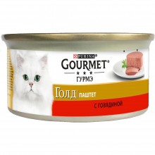 Gourmet паштет для кошек из говядины , Gold