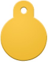 Адресник "Круг" малый желтый, 21х28 мм, алюминий