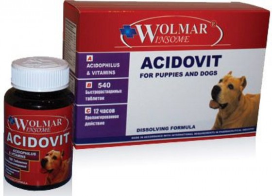 Wolmar Winsome Acidovit/Ацидофильный комплекс с витаминами для собак 180 таблеток 