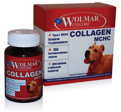 Wolmar Winsome Collagen MCHC/Хондропротектор на основе гидроксиапатита кальция для собак 360 таблеток 