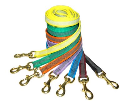 Поводок с петлей для собак 2м, прорезиненная лента18мм, карабин латунь