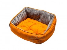 Мягкий лежак с двусторонней подушкой LUNA, "Оранжевая лапка"