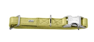 Hunter ошейник для собак Capri Alu-Strong M (40-55)/2,5 см натуральная кожа лайм