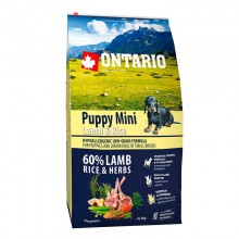 Корм Ontario для щенков малых пород с ягненком и рисом, Ontario Puppy Mini Lamb & Rice