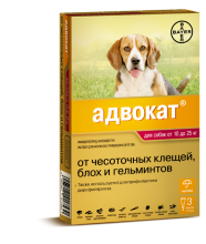 Адвокат ГОЛД 250 для собак от 10 до 25 кг, 2,5мл