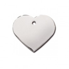 Адресник "Сердце" малое серебряное, 26х29 мм, латунь