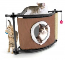 Игровой комплекс с когтеточкой для кошек "Сонное царство", 44x45x45 см, сизаль