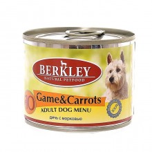 Berkley консервы для собак с дичью (олениной) и морковью, Adult Game&Carrots