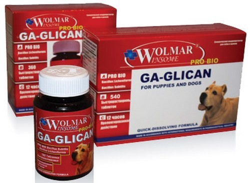 Wolmar Winsome Pro Bio GA-GLICAN/ Синергический хондропротектор для собак 360 таблеток 