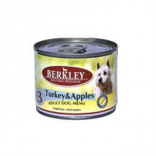 Berkley консервы для собак с индейкой и яблоками, Adult Turkey&Apples