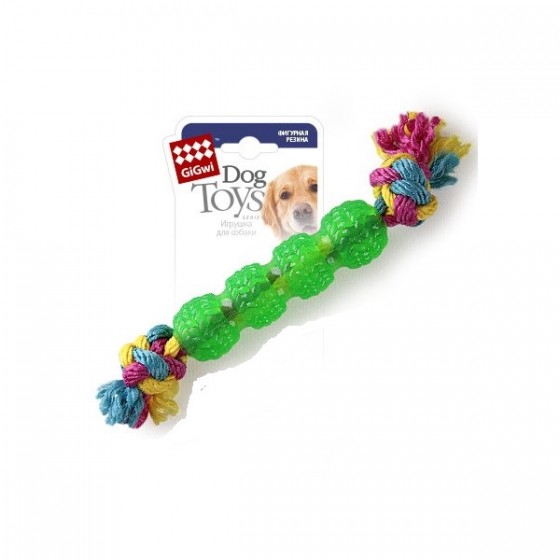 GiGwi Игрушка для собак Резиновая палка с веревкой 29 см купить