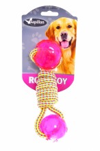 Игрушка для собак "Плетеная гантелька с двумя шариками", 17 см