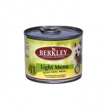 Berkley консервы для собак с индейкой, ягненком и яблоками, легкая формула, Light Menu