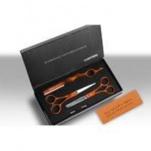 Набор Artero Symetric Ambar 5,5" : прямые и филировочные ножницы, филировочный нож, оранжевый
