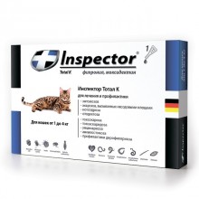 Inspector Total K/ Инспектор Тотал Капли от внешних и внутренних паразитов для кошек до 4 кг