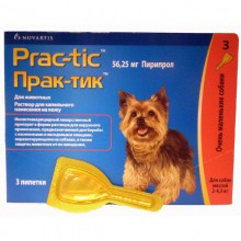 Практик, препарат инсектоакарицидный для собак 2-4,5 кг, 3 пипетки*0,45 мл