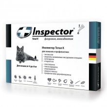Inspector Quadro/ Инспектор Квадро Капли от внешних и внутренних паразитов для кошек от 4 до 8кг