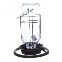 Кормушка стеклянная для птиц типа "Фонтан" (для вольера) 1 л, 24х18х2 см