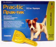 Практик, препарат инсектоакарицидный для собак 4,5-11 кг, 3 пипетки*1,1 мл