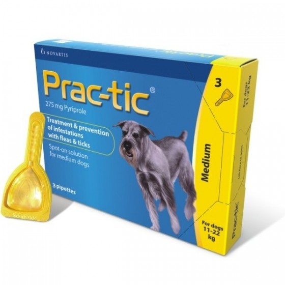 Практик, препарат инсектоакарицидный для собак 11-22 кг, 3 пипетки*2,2 мл 