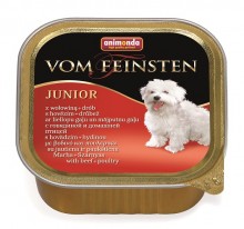 Animonda Vom Feinsten Junior/ Консервы  для щенков и юниоров с говядиной и мясом домашней птицы 150г