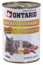 Ontario консервы для кошек: курица и кролик, ONTARIO konzerva Chicken,Rabbit,Salmon Oil