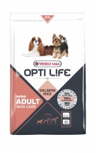 Корм Opti Life (Versele Laga) для собак малых пород с чувствительной кожей, с лососем и рисом, Opti Life Adult Skin Care Mini