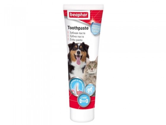 Зубная паста со вкусом печени для кошек и собак 