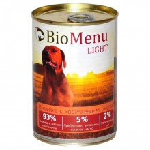 BioMenu консервы для собак низкокалорийные с индейкой и коричневым рисом, LIGHT